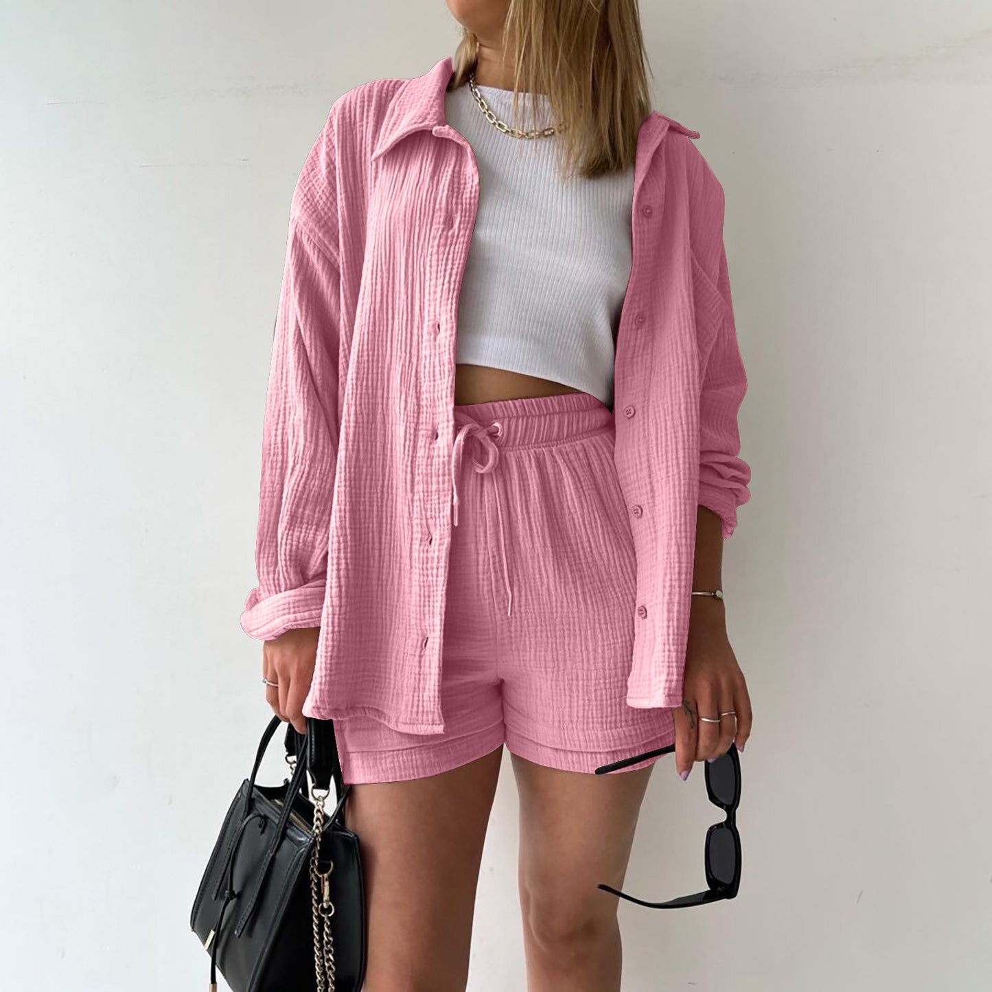 Ensemble Chic en Coton – Chemise & Short