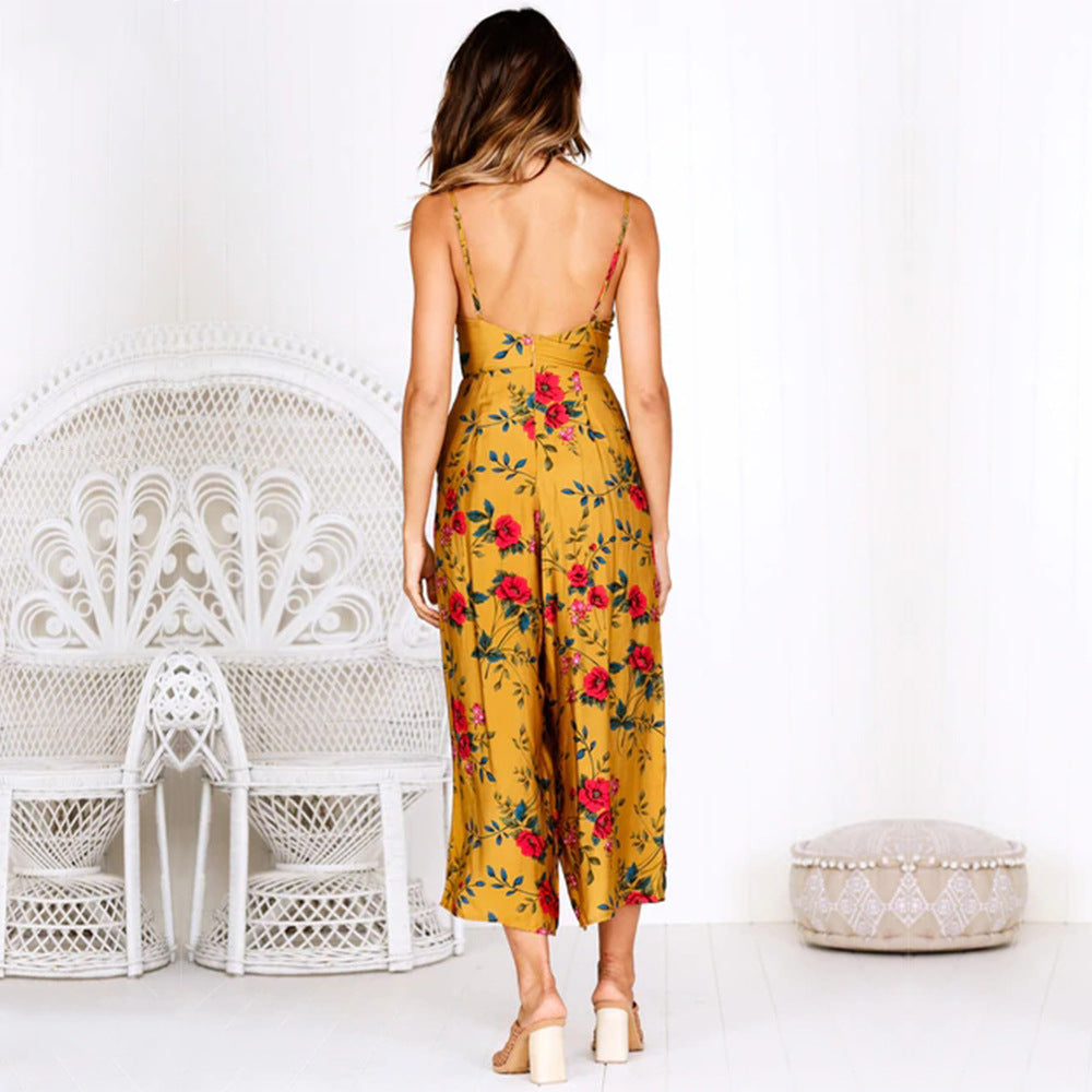 Combinaison Sans Manches Dos Nu Femme – Élégante & Légère en Polyester