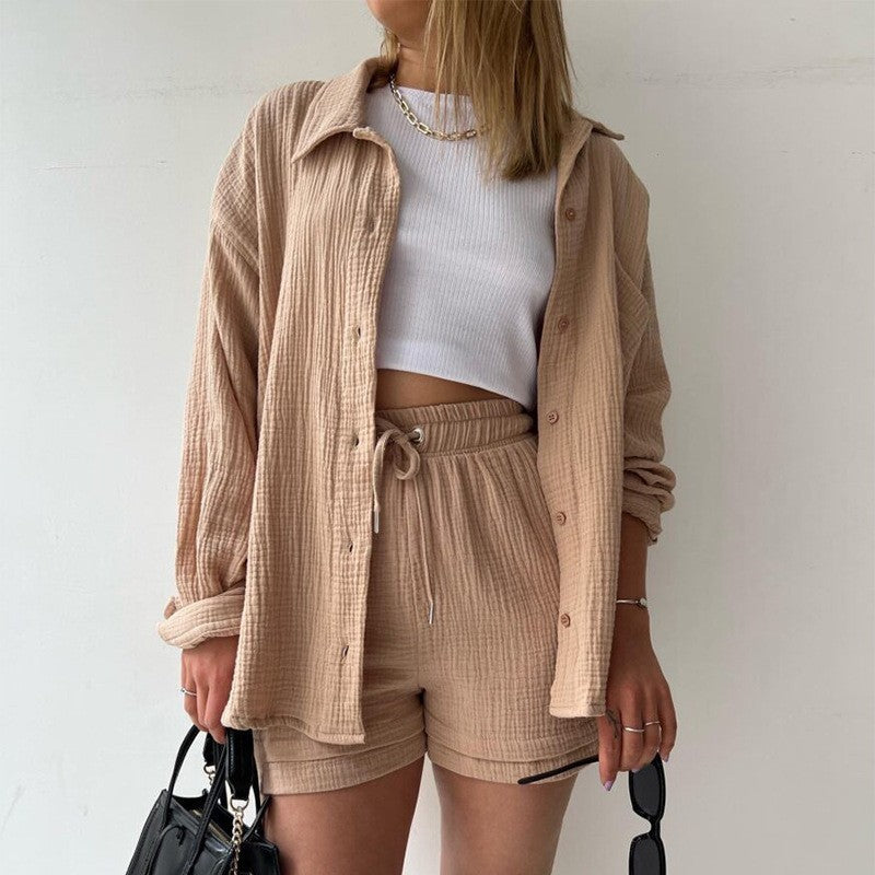 Ensemble Chic en Coton – Chemise & Short