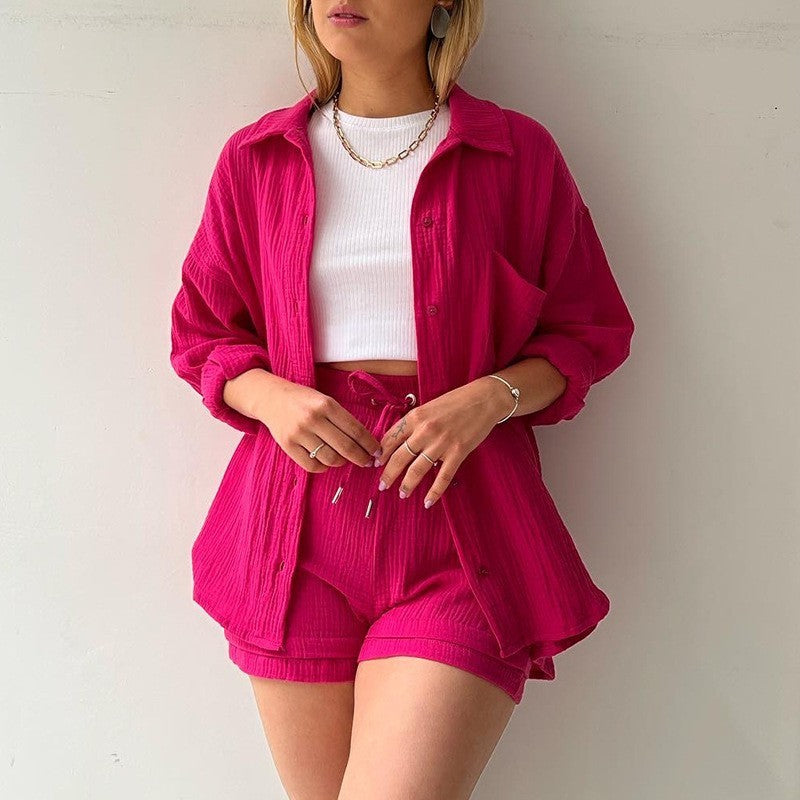 Ensemble Chic en Coton – Chemise & Short