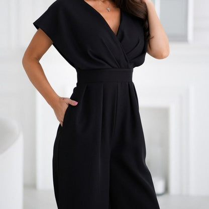 Combinaison Femme à Col V – Taille Cintrée & Style Street Chic en Lin