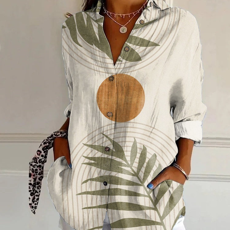 Chemise Femme à Manches Longues Imprimé 3D – Style Vintage Artistique