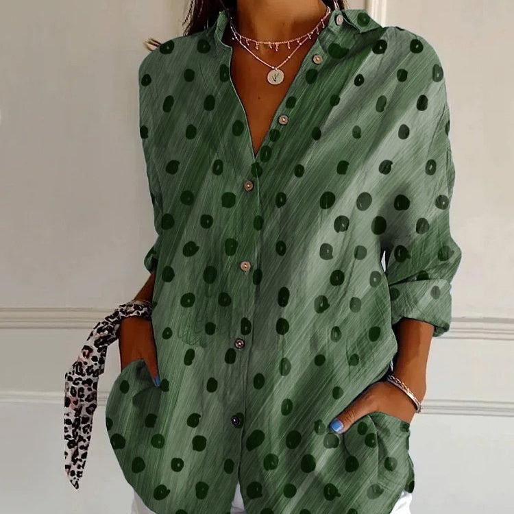 Chemise Femme à Manches Longues Imprimé 3D – Style Vintage Artistique