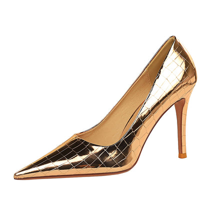 Escarpins Femme à Talons Aiguilles – Bout Pointu & Effet Métallisé Chic