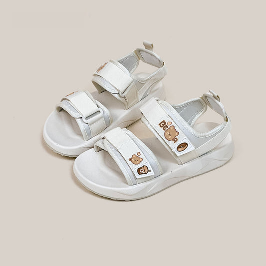Sandales Sport Décontractées Femme – Style Coréen à Scratch & Motif Ours