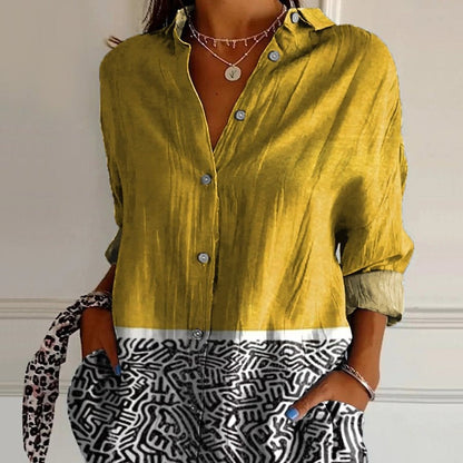 Chemise Femme à Manches Longues Imprimé 3D – Style Vintage Artistique
