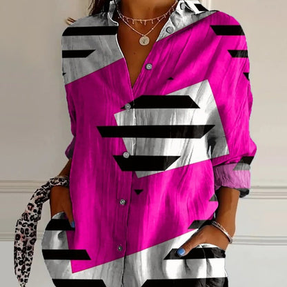 Chemise Femme à Manches Longues Imprimé 3D – Style Vintage Artistique